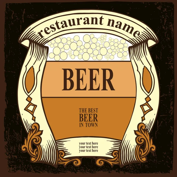 Návrh štítku pivo — Stockový vektor