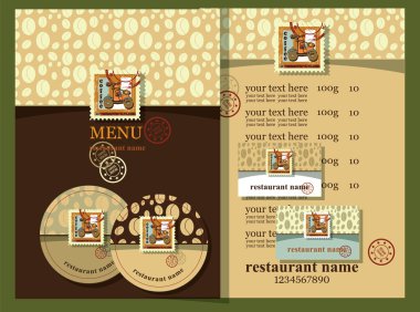 Kahve evi tarzı tasarım kümesi.