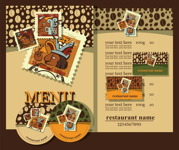 Coffee menu set design. — Stock Vector