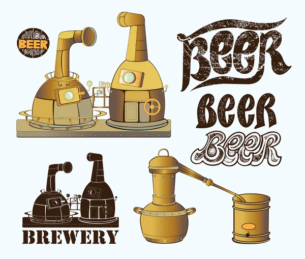 Conjunto para design de cervejaria — Vetor de Stock