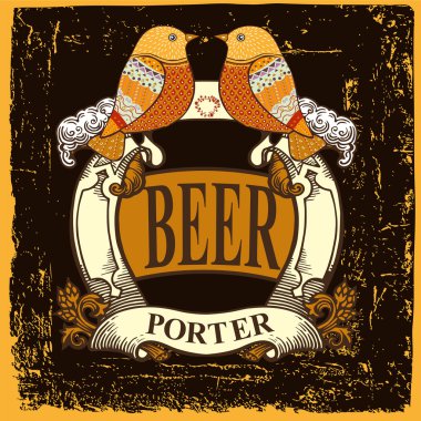 Bira etiket brasserie restaurant için.