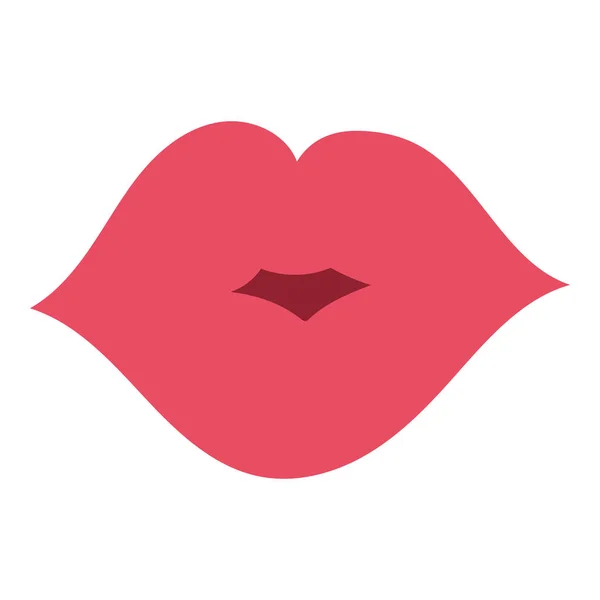 Día de San Valentín romántico. Lindos labios rojos. Vector ilustración dibujada a mano. — Archivo Imágenes Vectoriales