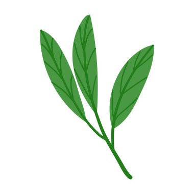 Yeşil yapraklar düz stil