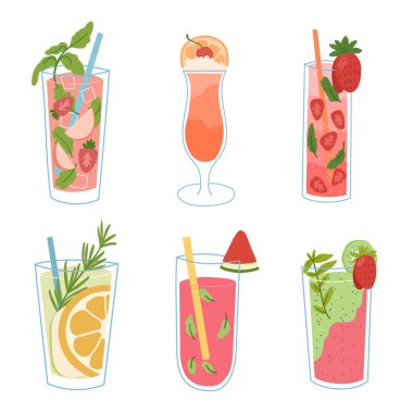 Buzlu içecek, meyveli ve naneli soğuk kuyruk.