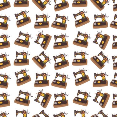 Dikiş makinesi kusursuz desen. İğne işi konsepti