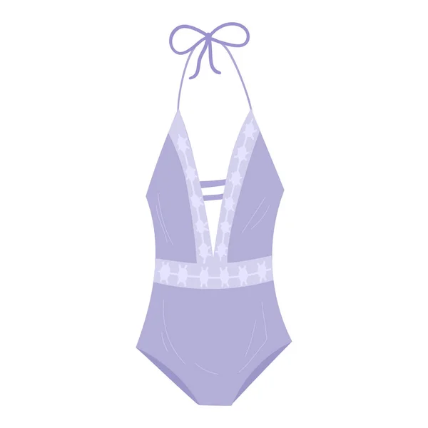Пурпурова жінка однотонний купальник. Векторні — стоковий вектор