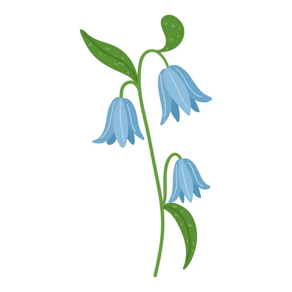 Синий лесной цветок в плоском стиле — стоковый вектор