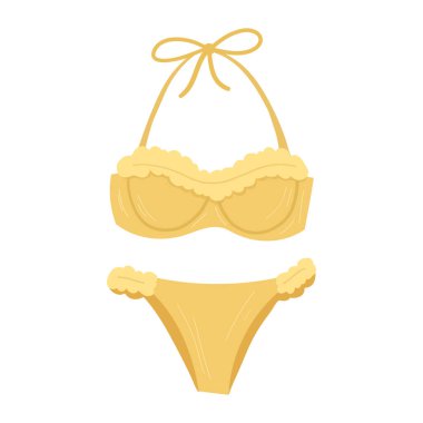 Sarı kadın mayosu Vektör eli çizilmiş