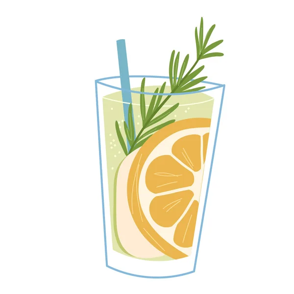 Verfris limonade met friuts en stro. — Stockvector