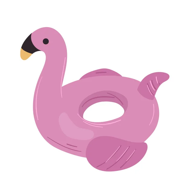 Flamingo flotador piscina juguete. — Vector de stock