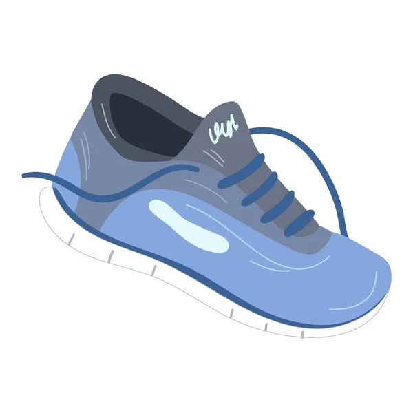 Zapatilla azul para yoga, ejercicio.Vector dibujado a mano de dibujos animados — Vector de stock