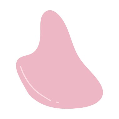 Pembe kuvars Gua Sha yüz masajı. Vektör eli çizilmiş karikatür.