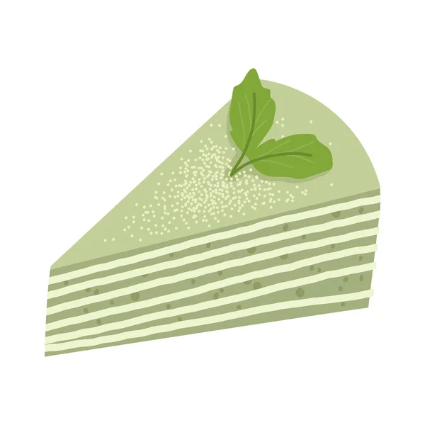 Organický zápalkový čaj Palačinkový dort se smetanou. — Stockový vektor