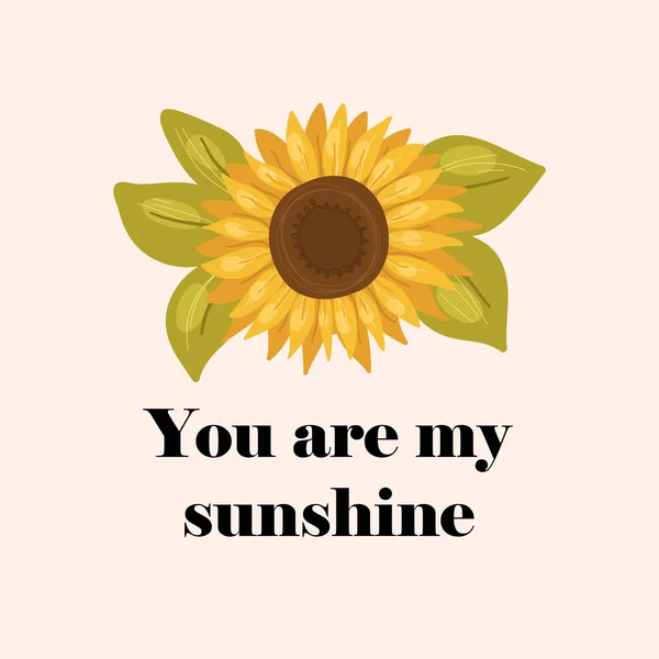 Sunflower ευχετήρια κάρτα με προσφορά.Μπουκέτο με λουλούδια. — Διανυσματικό Αρχείο