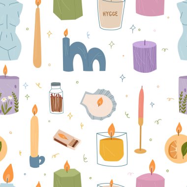 Mumları şamdanlarla, kavanozlarla ya da bardaklarla yakan modern mumların kusursuz deseni.. 