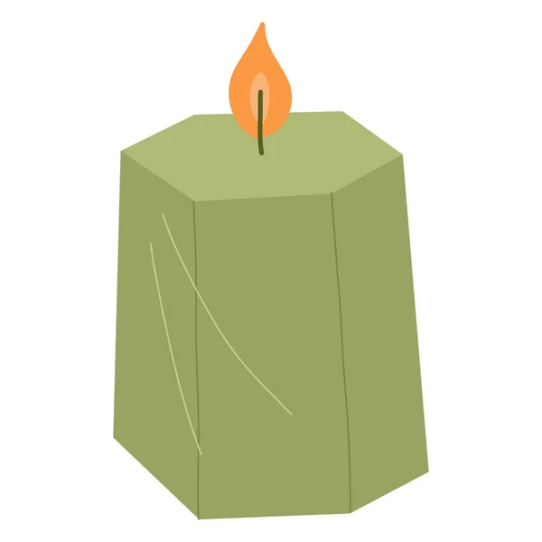 Сучасна спалювана зелена свічка. Трендовий декоративний елемент будинку . — стоковий вектор