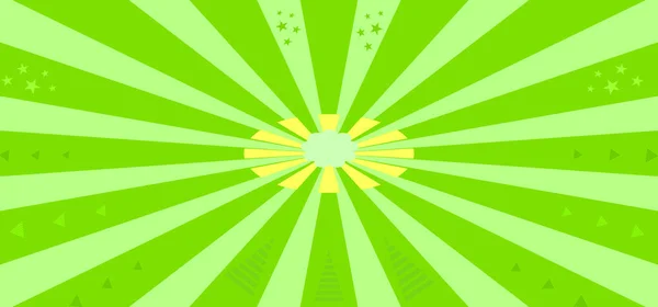 Vector Cor Verde Clássico Meio Tom Com Raios Fractais Starburst — Vetor de Stock