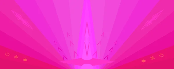 반사기 분홍빛을 추상적 배경과 광선이 폭발하는 기하학적 모양의 무늬의 — 스톡 벡터