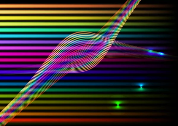 抽象的な背景光マルチカラー壁紙赤青の動きフラクタル虹の流れ効果波エネルギー空間概念パターンアートグラフィックデザインベクトルイラストEps10 — ストックベクタ