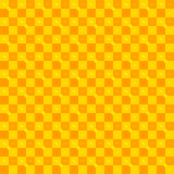 Yellow Plaid Fabric Textile Abstract Background Mosaic Wallpaper Banner Backdrop — Stock Vector