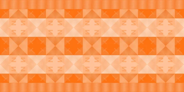 Tela Cuadros Textil Tartán Naranja Color Líneas Icono Objeto Decoración — Vector de stock