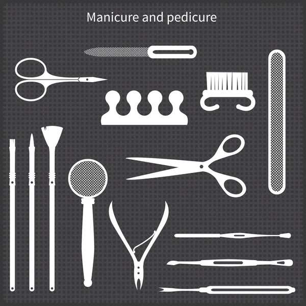 Conjunto de ícones de manicure e pedicure — Vetor de Stock