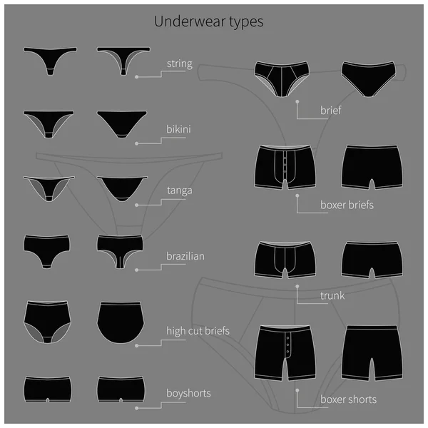 Conjunto de ropa interior masculina y femenina — Archivo Imágenes Vectoriales
