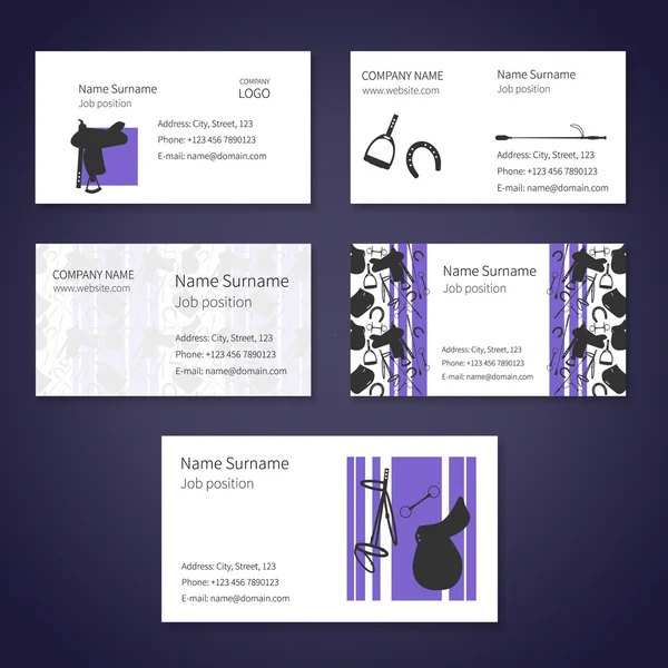 Tarjetas de visita púrpura — Archivo Imágenes Vectoriales