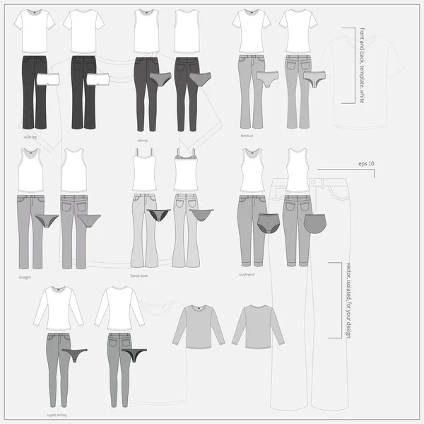 Gyűjteménye ruhák illusztráció — Stock Vector