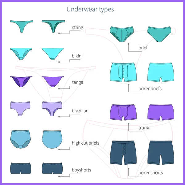Men`s and women`s underwear. — Stock Vector