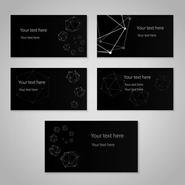 Black geometric business cards — Stock Vector