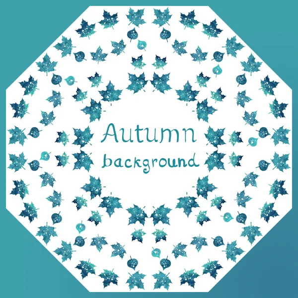 Blu acquerello foglie sfondo — Vettoriale Stock