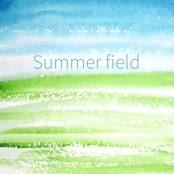 Summer field  watercolor background — Stock Vector