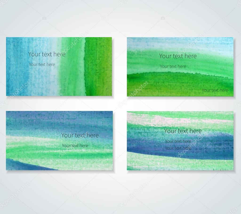 Business cards template with brush strokes