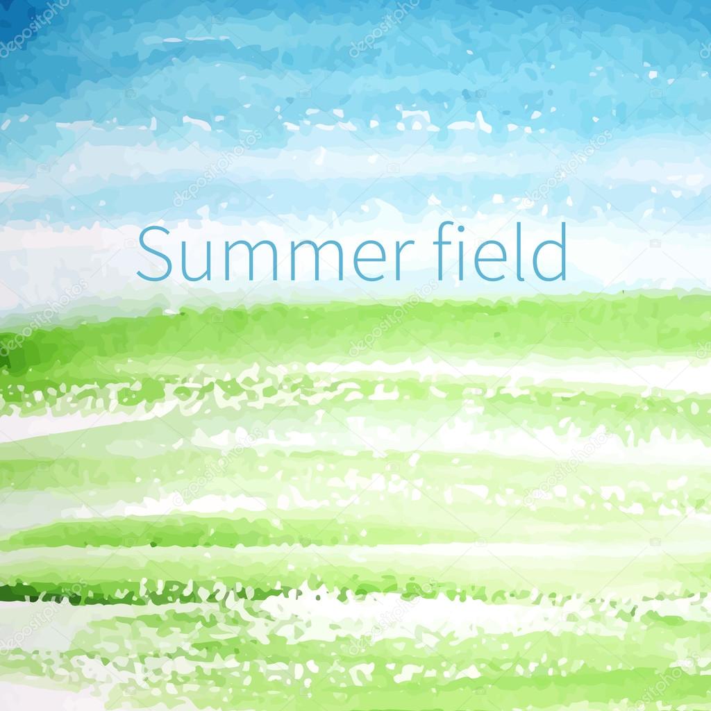 Summer field  watercolor background