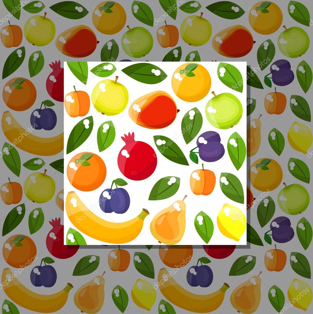 Seamless fruit pattern. — Stock Vector © dreamcat #68338881