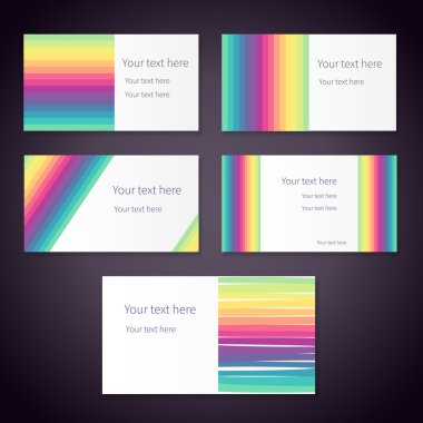 Parlak kartvizit rainbow çizgili