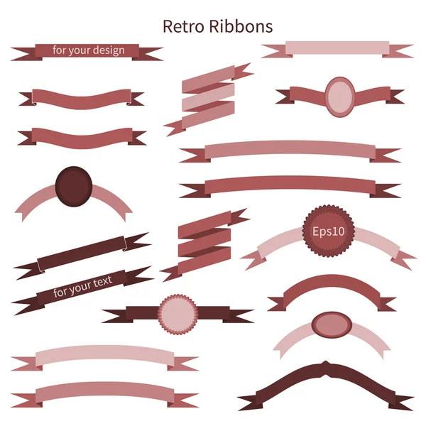 Retro ribbons collection — Stock Vector