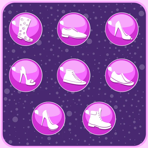 Simple footwear icons — Stock Vector