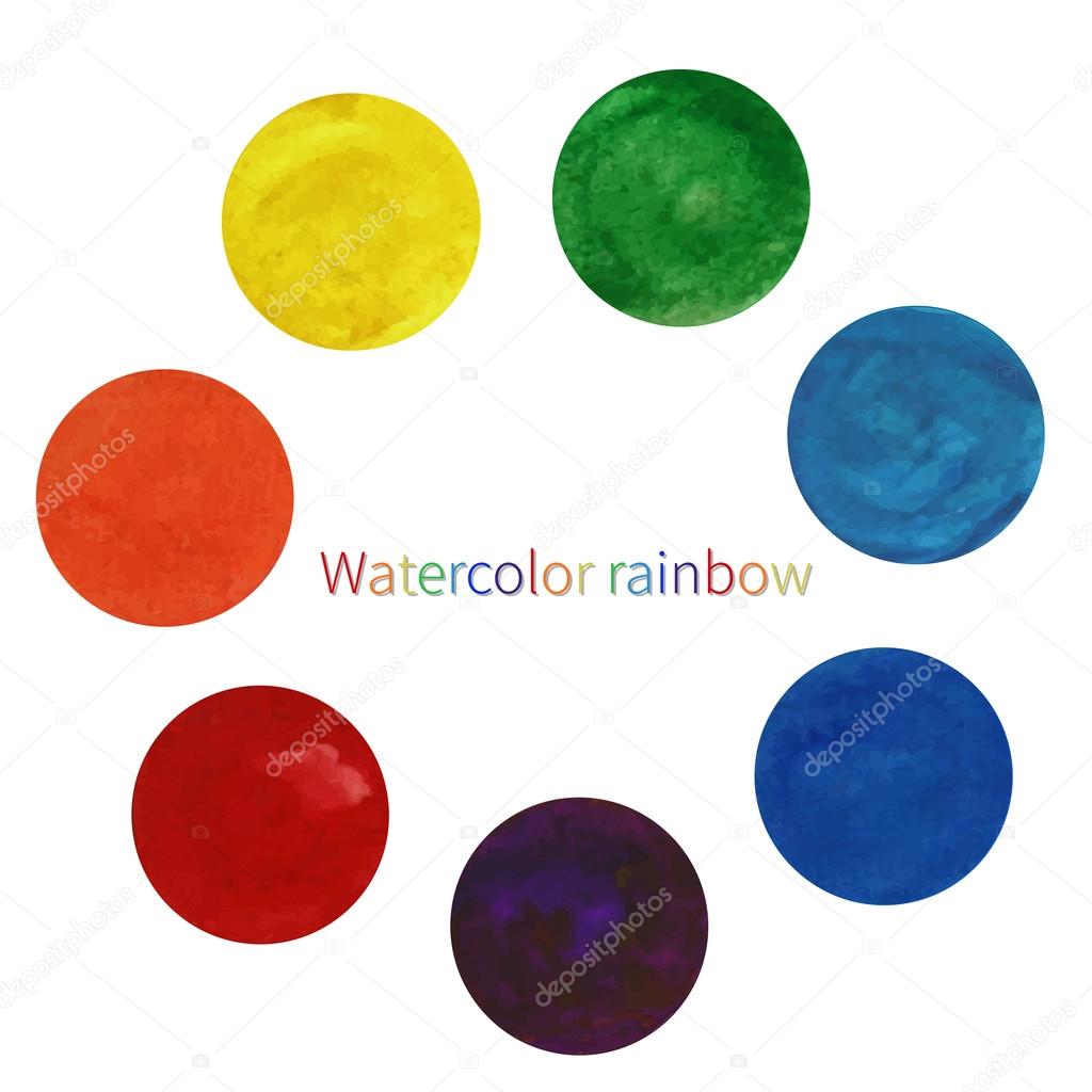 Watercolor rainbow circles