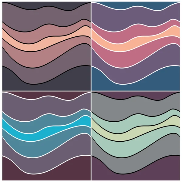 Patrones de onda coloridos — Vector de stock