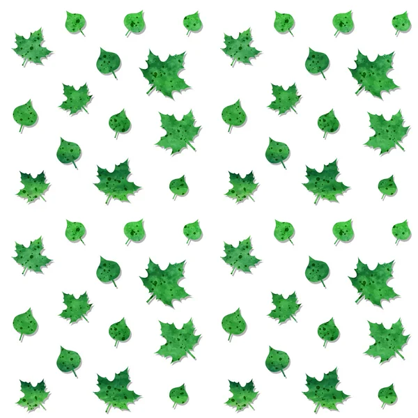 Folhas de aquarela verde — Vetor de Stock