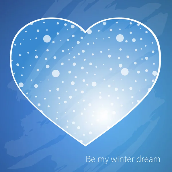 Carte bleue avec coeur — Image vectorielle