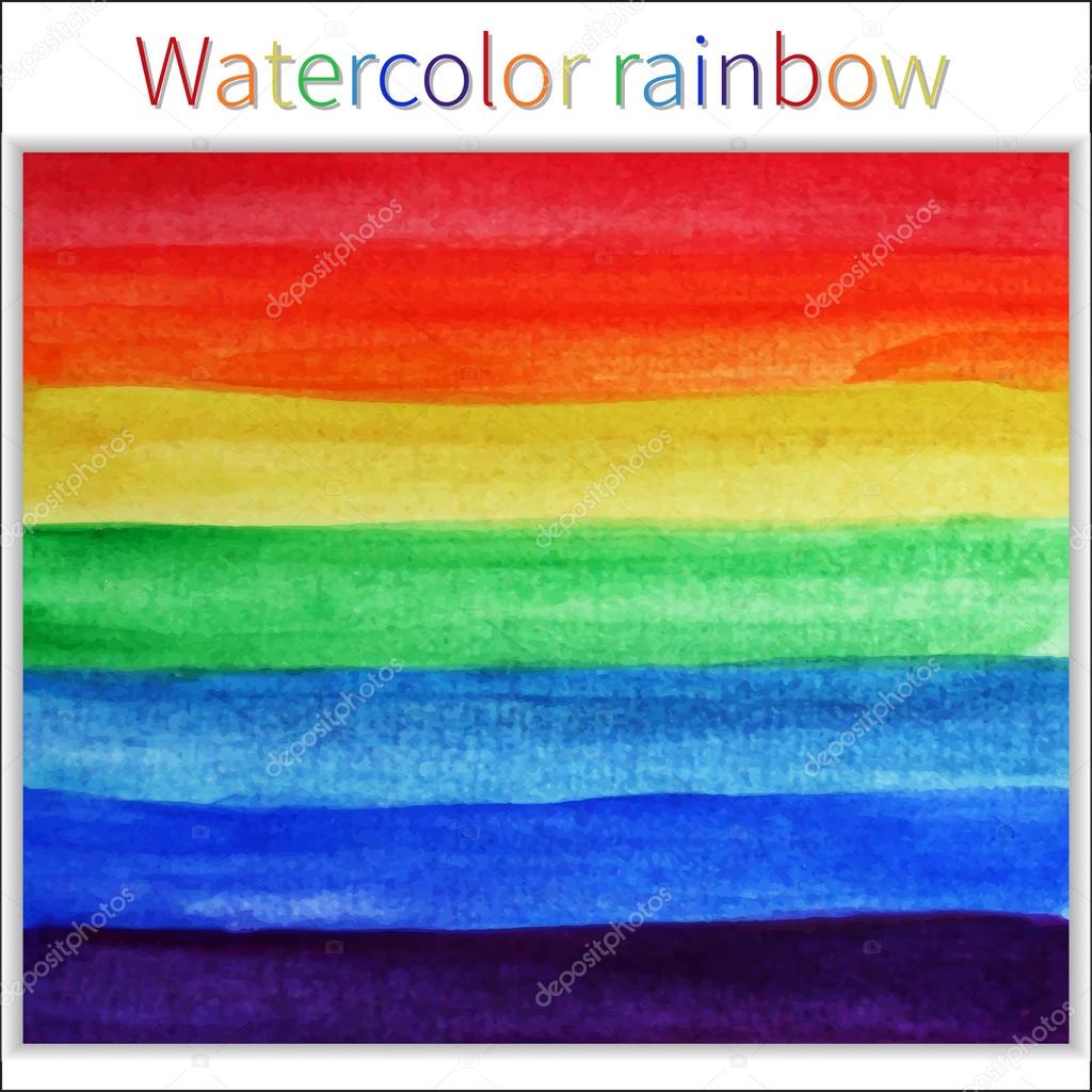 Rainbow watercolor stripes