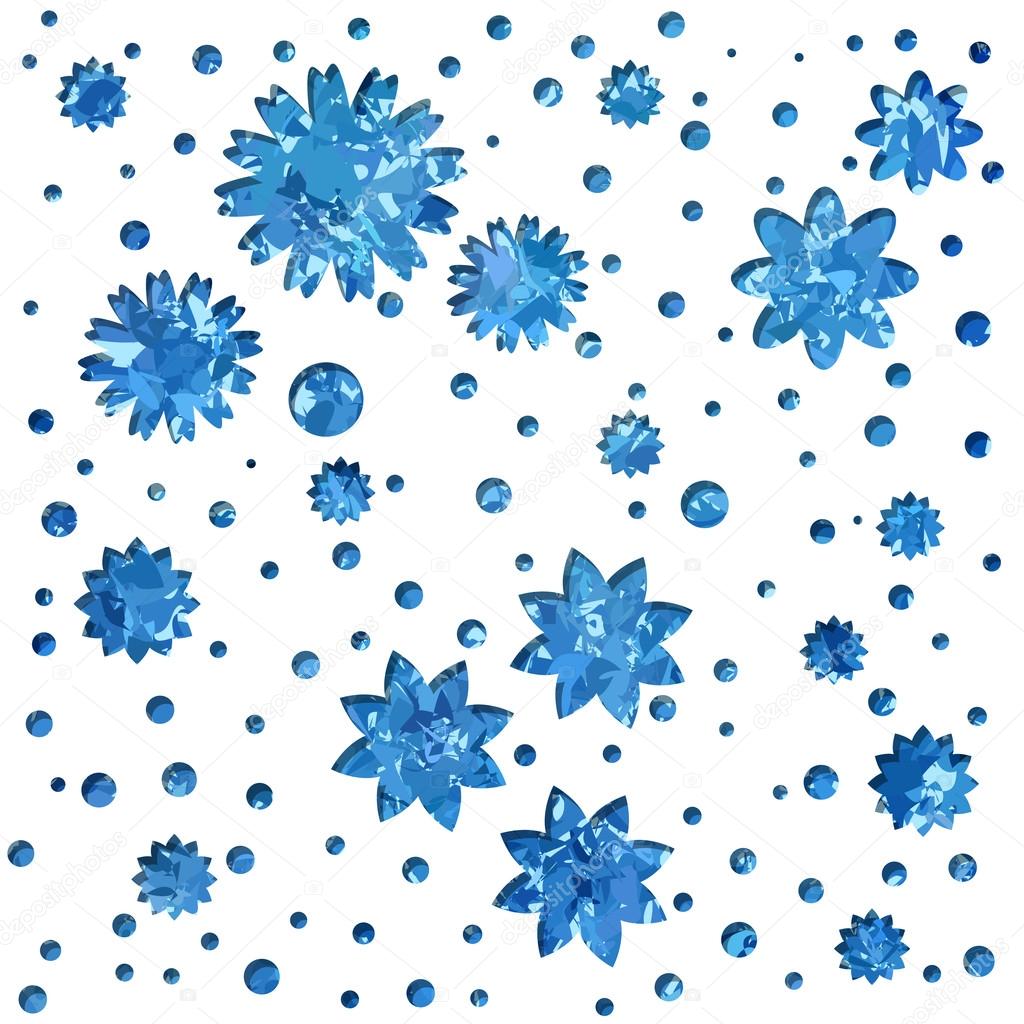 Blue flowers watercolor pattern