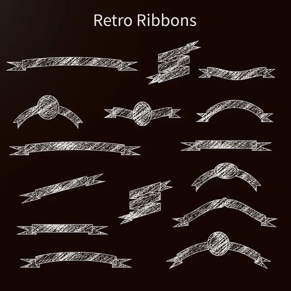 Retro ribbons collection — Stock Vector
