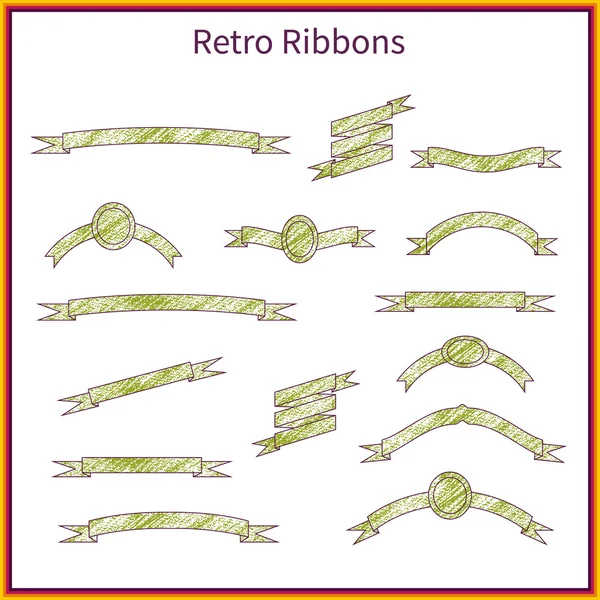 Retro ribbons collection — Stock Vector