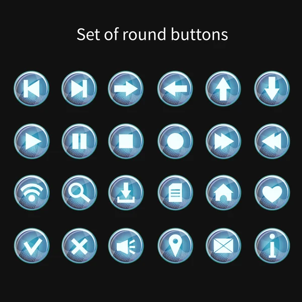 Blue web icons on buttons. — Stock Vector