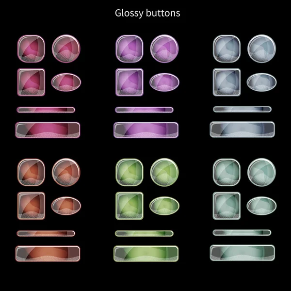 Jeu de boutons vierges brillants pour site web — Image vectorielle