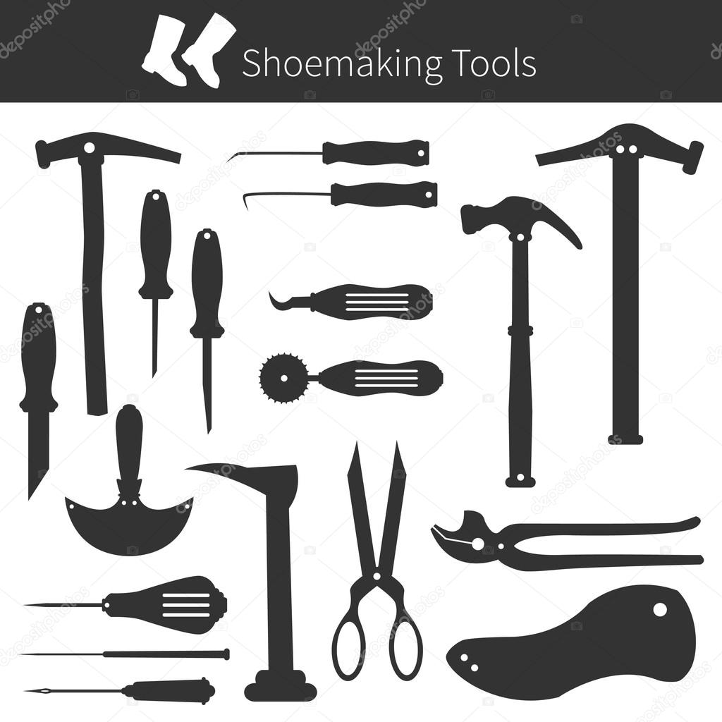 Set of simple plane shoemakers icons